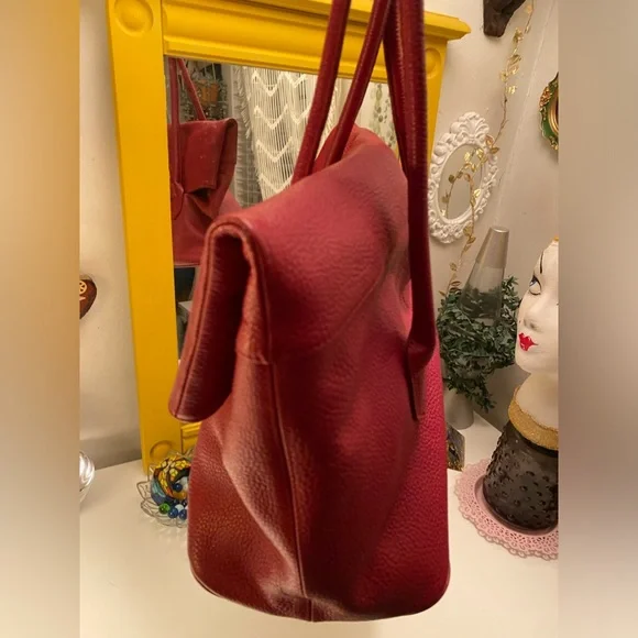 Barr + Barr New York Red Leather Foldable Bag Bags